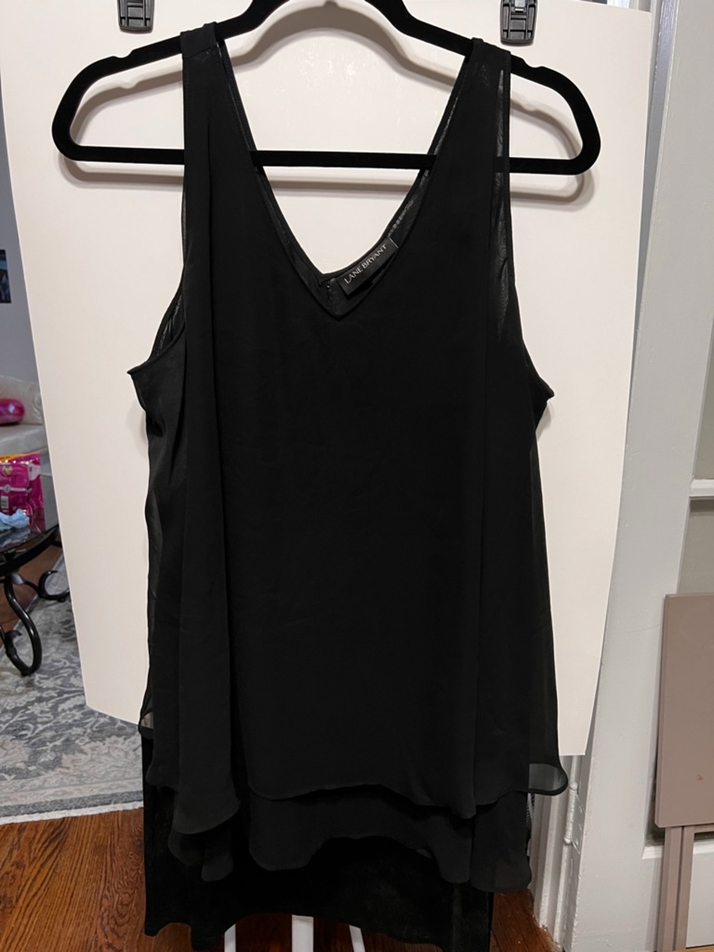 Lane Bryant Black V-Neck Layered Camisole